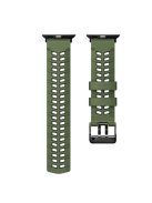 For Apple Watch Series 10 46mm / Ultra 2 Ultra 49mm /  Series 9 8 7 45mm / 6 5 4 SE (2023) SE (2022) SE 44mm / 3 2 1 42mm Dual Color Wrist Strap Silicone Watch Band - Army Green+Black