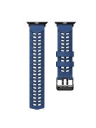 For Apple Watch Series 10 46mm / Ultra 2 Ultra 49mm /  Series 9 8 7 45mm / 6 5 4 SE (2023) SE (2022) SE 44mm / 3 2 1 42mm Dual Color Wrist Strap Silicone Watch Band - Midnight Blue+Black