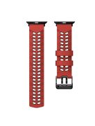 For Apple Watch Series 10 46mm / Ultra 2 Ultra 49mm /  Series 9 8 7 45mm / 6 5 4 SE (2023) SE (2022) SE 44mm / 3 2 1 42mm Dual Color Wrist Strap Silicone Watch Band - Red+Black