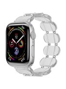 For Apple Watch Series 10 46mm / Ultra 2 Ultra 49mm /  Series 9 8 7 45mm / 6 5 4 SE (2023) SE (2022) SE 44mm / 3 2 1 42mm Elastic Resin Watch Band - Transparent