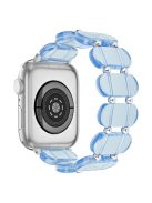 For Apple Watch Series 10 46mm / Ultra 2 Ultra 49mm /  Series 9 8 7 45mm / 6 5 4 SE (2023) SE (2022) SE 44mm / 3 2 1 42mm Elastic Resin Watch Band - Transparent Blue