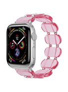 For Apple Watch Series 10 46mm / Ultra 2 Ultra 49mm /  Series 9 8 7 45mm / 6 5 4 SE (2023) SE (2022) SE 44mm / 3 2 1 42mm Elastic Resin Watch Band - Transparent Pink