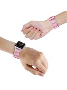 For Apple Watch Series 10 46mm / Ultra 2 Ultra 49mm /  Series 9 8 7 45mm / 6 5 4 SE (2023) SE (2022) SE 44mm / 3 2 1 42mm Elastic Resin Watch Band - Transparent Pink