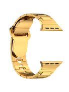 For Apple Watch Series 10 46mm / Ultra 2 Ultra 49mm /  Series 9 8 7 45mm / 6 5 4 SE (2023) SE (2022) SE 44mm / 3 2 1 42mm Electroplating Silicone Watch Strap - Gold