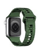 For Apple Watch Series 10 46mm / Ultra 2 Ultra 49mm /  Series 9 8 7 45mm / 6 5 4 SE (2023) SE (2022) SE 44mm / 3 2 1 42mm Electroplating Silicone Watch Strap - Green