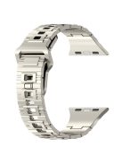 For Apple Watch Series 10 46mm / Ultra 2 Ultra 49mm /  Series 9 8 7 45mm / 6 5 4 SE (2023) SE (2022) SE 44mm / 3 2 1 42mm Electroplating Silicone Watch Strap - Silver