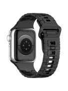 For Apple Watch Series 10 46mm / Ultra 2 Ultra 49mm /  Series 9 8 7 45mm / 6 5 4 SE (2023) SE (2022) SE 44mm / 3 2 1 42mm Electroplating Silicone Watch Strap - Titanium Black