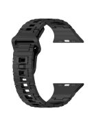 For Apple Watch Series 10 46mm / Ultra 2 Ultra 49mm /  Series 9 8 7 45mm / 6 5 4 SE (2023) SE (2022) SE 44mm / 3 2 1 42mm Electroplating Silicone Watch Strap - Titanium Black