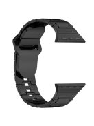 For Apple Watch Series 10 46mm / Ultra 2 Ultra 49mm /  Series 9 8 7 45mm / 6 5 4 SE (2023) SE (2022) SE 44mm / 3 2 1 42mm Electroplating Silicone Watch Strap - Titanium Black