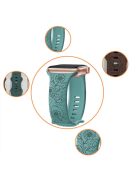 For Apple Watch Series 10 46mm / Ultra 2 Ultra 49mm /  Series 9 8 7 45mm / 6 5 4 SE (2023) SE (2022) SE 44mm / 3 2 1 42mm Engraved Silicone Watch Band - Butterfly / Green