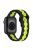 For Apple Watch Series 10 46mm / Ultra 2 Ultra 49mm /  Series 9 8 7 45mm / 6 5 4 SE (2023) SE (2022) SE 44mm / 3 2 1 42mm Football Pattern Silicone Watch Strap - Black+Lime