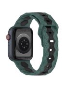 For Apple Watch Series 10 46mm / Ultra 2 Ultra 49mm /  Series 9 8 7 45mm / 6 5 4 SE (2023) SE (2022) SE 44mm / 3 2 1 42mm Football Pattern Silicone Watch Strap - Olive Green+Black