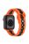 For Apple Watch Series 10 46mm / Ultra 2 Ultra 49mm /  Series 9 8 7 45mm / 6 5 4 SE (2023) SE (2022) SE 44mm / 3 2 1 42mm Football Pattern Silicone Watch Strap - Orange+Black