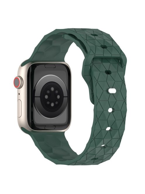 For Apple Watch Series 10 46mm / Ultra 2 Ultra 49mm /  Series 9 8 7 45mm / 6 5 4 SE (2023) SE (2022) SE 44mm / 3 2 1 42mm Football Pattern Watch Band Silicone Watch Strap - Dark Green