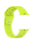 For Apple Watch Series 10 46mm / Ultra 2 Ultra 49mm /  Series 9 8 7 45mm / 6 5 4 SE (2023) SE (2022) SE 44mm / 3 2 1 42mm Football Pattern Watch Band Silicone Watch Strap - Green