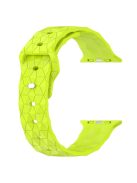 For Apple Watch Series 10 46mm / Ultra 2 Ultra 49mm /  Series 9 8 7 45mm / 6 5 4 SE (2023) SE (2022) SE 44mm / 3 2 1 42mm Football Pattern Watch Band Silicone Watch Strap - Green