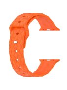 For Apple Watch Series 10 46mm / Ultra 2 Ultra 49mm /  Series 9 8 7 45mm / 6 5 4 SE (2023) SE (2022) SE 44mm / 3 2 1 42mm Football Pattern Watch Band Silicone Watch Strap - Orange