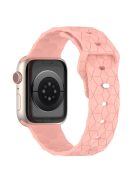 For Apple Watch Series 10 46mm / Ultra 2 Ultra 49mm /  Series 9 8 7 45mm / 6 5 4 SE (2023) SE (2022) SE 44mm / 3 2 1 42mm Football Pattern Watch Band Silicone Watch Strap - Pink