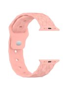 For Apple Watch Series 10 46mm / Ultra 2 Ultra 49mm /  Series 9 8 7 45mm / 6 5 4 SE (2023) SE (2022) SE 44mm / 3 2 1 42mm Football Pattern Watch Band Silicone Watch Strap - Pink