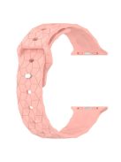 For Apple Watch Series 10 46mm / Ultra 2 Ultra 49mm /  Series 9 8 7 45mm / 6 5 4 SE (2023) SE (2022) SE 44mm / 3 2 1 42mm Football Pattern Watch Band Silicone Watch Strap - Pink