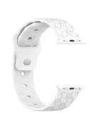 For Apple Watch Series 10 46mm / Ultra 2 Ultra 49mm /  Series 9 8 7 45mm / 6 5 4 SE (2023) SE (2022) SE 44mm / 3 2 1 42mm Football Pattern Watch Band Silicone Watch Strap - White