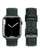 For Apple Watch Series 10 46mm / Ultra 2 Ultra 49mm /  Series 9 8 7 45mm / 6 5 4 SE (2023) SE (2022) SE 44mm / 3 2 1 42mm Genuine Cow Leather Watch Band - Green