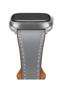 For Apple Watch Series 10 46mm / Ultra 2 Ultra 49mm /  Series 9 8 7 45mm / 6 5 4 SE (2023) SE (2022) SE 44mm / 3 2 1 42mm Genuine Leather Watch Band Quick Release Watch Strap with Buckle - Grey