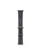 For Apple Watch Series 10 46mm / Ultra 2 Ultra 49mm /  Series 9 8 7 45mm / 6 5 4 SE (2023) SE (2022) SE 44mm / 3 2 1 42mm Genuine Leather Watch Strap Wave Replacement Wrist Band - Midnight