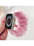 For Apple Watch Series 10 46mm / Ultra 2 Ultra 49mm /  Series 9 8 7 45mm / 6 5 4 SE (2023) SE (2022) SE 44mm / 3 2 1 42mm Hair Band Style Watch Strap AW Organza Watch Band - Pink