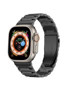 For Apple Watch Series 10 46mm / Ultra 2 Ultra 49mm /  Series 9 8 7 45mm / 6 5 4 SE (2023) SE (2022) SE 44mm / 3 2 1 42mm Hard Titanium Alloy Watch Strap - Black