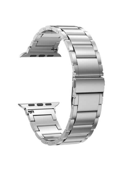 For Apple Watch Series 10 46mm / Ultra 2 Ultra 49mm /  Series 9 8 7 45mm / 6 5 4 SE (2023) SE (2022) SE 44mm / 3 2 1 42mm Hard Titanium Alloy Watch Strap - Silver