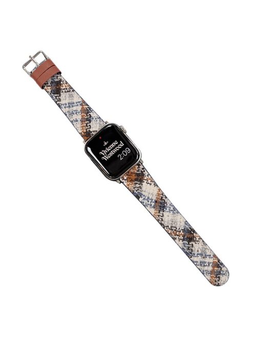 For Apple Watch Series 10 46mm / Ultra 2 Ultra 49mm /  Series 9 8 7 45mm / 6 5 4 SE (2023) SE (2022) SE 44mm / 3 2 1 42mm Leather Watch Strap - Blue+Grey+Brown