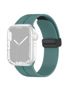 For Apple Watch Series 10 46mm / Ultra 2 Ultra 49mm /  Series 9 8 7 45mm / 6 5 4 SE (2023) SE (2022) SE 44mm / 3 2 1 42mm Magnetic Buckle Silicone Band Wristband Strap Bracelet - Pine Needle Green