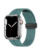 For Apple Watch Series 10 46mm / Ultra 2 Ultra 49mm /  Series 9 8 7 45mm / 6 5 4 SE (2023) SE (2022) SE 44mm / 3 2 1 42mm Magnetic Buckle Silicone Band Wristband Strap Bracelet - Pine Needle Green