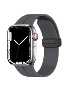 For Apple Watch Series 10 46mm / Ultra 2 Ultra 49mm /  Series 9 8 7 45mm / 6 5 4 SE (2023) SE (2022) SE 44mm / 3 2 1 42mm Magnetic Buckle Silicone Watch Band Wristband Strap Bracelet - Dark Grey