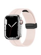 For Apple Watch Series 10 46mm / Ultra 2 Ultra 49mm /  Series 9 8 7 45mm / 6 5 4 SE (2023) SE (2022) SE 44mm / 3 2 1 42mm Magnetic Buckle Silicone Watch Band Wristband Strap Bracelet - Light Pink