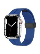 For Apple Watch Series 10 46mm / Ultra 2 Ultra 49mm /  Series 9 8 7 45mm / 6 5 4 SE (2023) SE (2022) SE 44mm / 3 2 1 42mm Magnetic Buckle Silicone Watch Band Wristband Strap Bracelet - Navy Blue