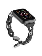 For Apple Watch Series 10 46mm / Ultra 2 Ultra 49mm /  Series 9 8 7 45mm / 6 5 4 SE (2023) SE (2022) SE 44mm / 3 2 1 42mm Magnetic Chain Style Watch Band - Black