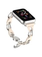 For Apple Watch Series 10 46mm / Ultra 2 Ultra 49mm /  Series 9 8 7 45mm / 6 5 4 SE (2023) SE (2022) SE 44mm / 3 2 1 42mm Magnetic Chain Style Watch Band - Milk Tea