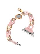 For Apple Watch Series 10 46mm / Ultra 2 Ultra 49mm /  Series 9 8 7 45mm / 6 5 4 SE (2023) SE (2022) SE 44mm / 3 2 1 42mm Magnetic Chain Style Watch Band - Pink