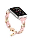 For Apple Watch Series 10 46mm / Ultra 2 Ultra 49mm /  Series 9 8 7 45mm / 6 5 4 SE (2023) SE (2022) SE 44mm / 3 2 1 42mm Magnetic Chain Style Watch Band - Pink