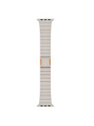 For Apple Watch Series 10 46mm / Ultra 2 Ultra 49mm /  Series 9 8 7 45mm / 6 5 4 SE (2023) SE (2022) SE 44mm / 3 2 1 42mm Magnetic Stainless Steel Watch Strap - Titanium Orange