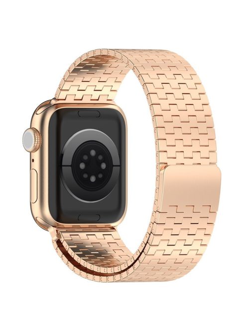 For Apple Watch Series 10 46mm / Ultra 2 Ultra 49mm /  Series 9 8 7 45mm / 6 5 4 SE (2023) SE (2022) SE 44mm / 3 2 1 42mm Magnetic Watch Band Stainless Steel Strap - Rose Gold