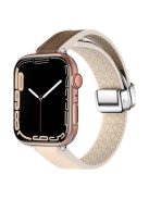 For Apple Watch Series 10 46mm / Ultra 2 Ultra 49mm /  Series 9 8 7 45mm / 6 5 4 SE (2023) SE (2022) SE 44mm / 3 2 1 42mm Magnetic Watch Strap - Apricot / Dark Brown