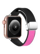 For Apple Watch Series 10 46mm / Ultra 2 Ultra 49mm /  Series 9 8 7 45mm / 6 5 4 SE (2023) SE (2022) SE 44mm / 3 2 1 42mm Magnetic Watch Strap - Black / Pink