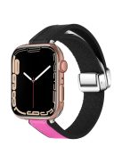 For Apple Watch Series 10 46mm / Ultra 2 Ultra 49mm /  Series 9 8 7 45mm / 6 5 4 SE (2023) SE (2022) SE 44mm / 3 2 1 42mm Magnetic Watch Strap - Black / Pink