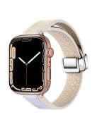 For Apple Watch Series 10 46mm / Ultra 2 Ultra 49mm /  Series 9 8 7 45mm / 6 5 4 SE (2023) SE (2022) SE 44mm / 3 2 1 42mm Magnetic Watch Strap - White / Purple