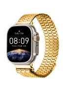 For Apple Watch Series 10 46mm / Ultra 2 Ultra 49mm /  Series 9 8 7 45mm / 6 5 4 SE (2023) SE (2022) SE 44mm / 3 2 1 42mm Magnetic Watch Strap 316L Stainless Steel Wristband - Gold