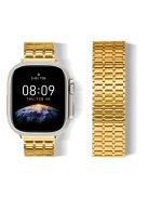 For Apple Watch Series 10 46mm / Ultra 2 Ultra 49mm /  Series 9 8 7 45mm / 6 5 4 SE (2023) SE (2022) SE 44mm / 3 2 1 42mm Magnetic Watch Strap 316L Stainless Steel Wristband - Gold