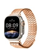 For Apple Watch Series 10 46mm / Ultra 2 Ultra 49mm /  Series 9 8 7 45mm / 6 5 4 SE (2023) SE (2022) SE 44mm / 3 2 1 42mm Magnetic Watch Strap 316L Stainless Steel Wristband - Rose Gold